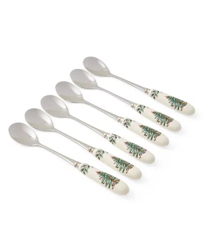 SPODE CHRISTMAS TREE TEASPOONS, SET OF 6