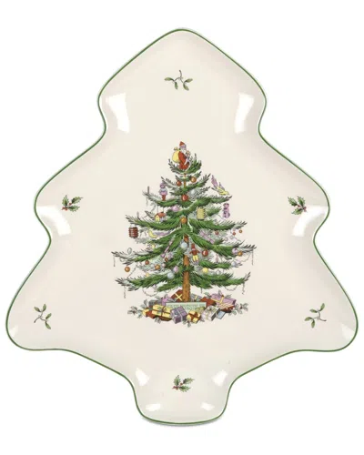 Spode Christmas Tree Tray In Green