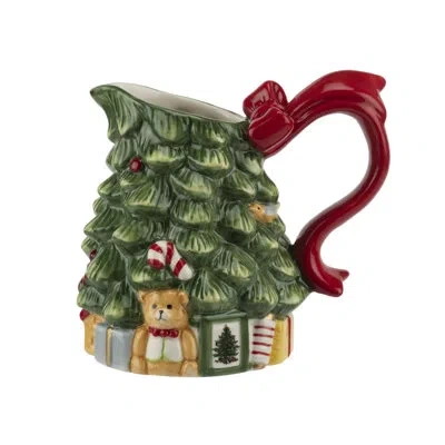 Spode Christmas Tree Tree Cream & Sugar Bowl Set In Green