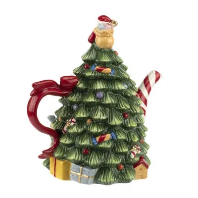 Spode Christmas Tree Tree Teapot  7.75" In Green