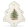 Spode Christmas Tree Tray In White;green