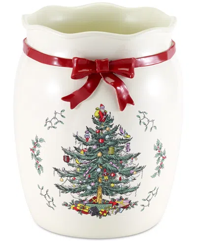 Spode Christmas Tree Wastebasket In White