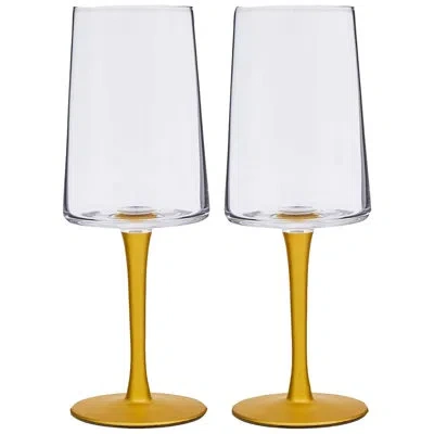 Spode Creatures Of Curiosity Wine Glasses 12oz. In Gold;clear