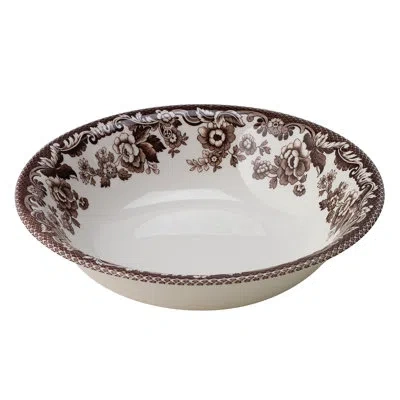Spode Delamere Ascot Cereal Bowl 8" In Brown;white