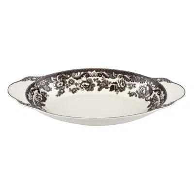 Spode Delamere Bread Tray 15.25x7" In Brown;white