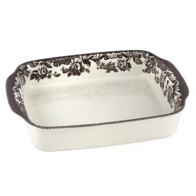 Spode Delamere Handled Lasagne 15x12" In Brown;white