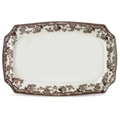 Spode Delamere Rect Platter 17.5" In Brown;white