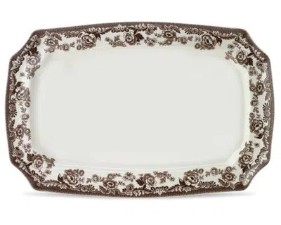 Spode Delamere Rectangular Platter 17.5" In Brown
