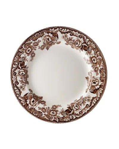 Spode Delamere Set Of Four 8in Salad Plates In Brown