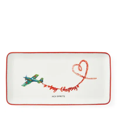 Spode Doodles High Spirits 12 Porcelain Tray In Red