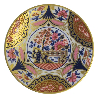 Pre-owned Spode English  Porcelain Jewelry Dish Chinoiserie Design In Brown
