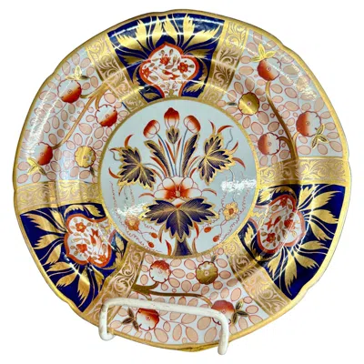Pre-owned Spode Extraordinary Antique English  Ironstone Highly Gilt Imari Cabinet Plate In Sand