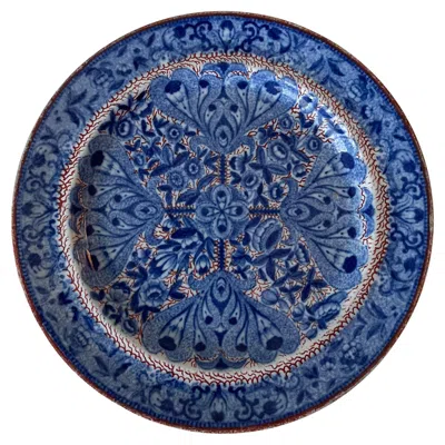 Pre-owned Spode Flower Cross Clobberware Plate In Purple