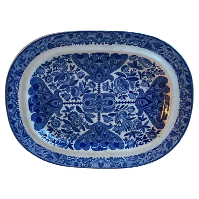 Pre-owned Spode Flower Cross Pearlware Platter In Purple