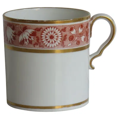 Pre-owned Spode Georgian  Coffee Can Porcelain Floral Leaf Gilded Pattern, Circa 1810 In Gray