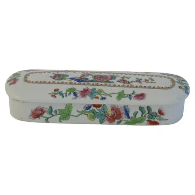 Pre-owned Spode Georgian  Pen Tray 0r Lidded Box Ironstone Willis Pattern 2147, Circa 1810 In Gray
