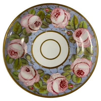 Pre-owned Spode Hand-painted Rose Plate, English, 19th Century In Red