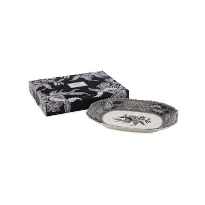 Spode Heritage Collection Medium Oval Platter 14" In Black;white