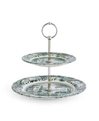Spode Heritage Green Italian 2-tier Cake Stand
