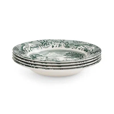 Spode Heritage Green Italian 9" Soup Plates, Set Of 4