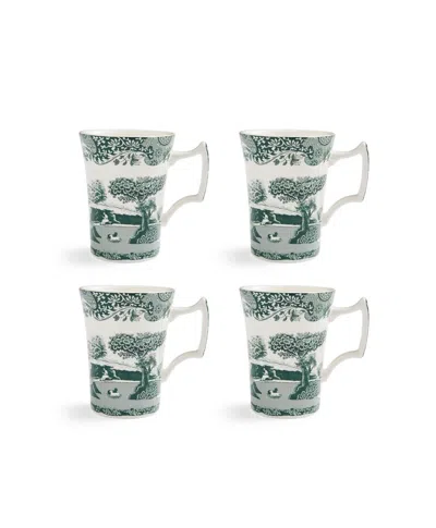 Spode Heritage Green Italian Cottage Mugs, Set Of 4