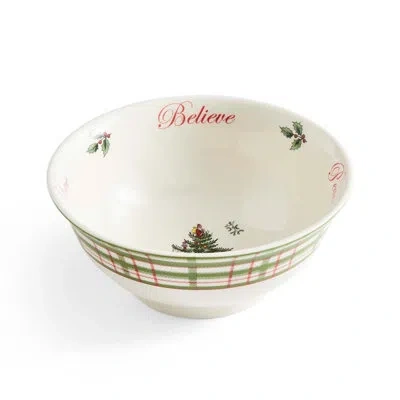 Spode – Holiday –  Christmas Tree 2025 Annual Revere Bowl, Tartan, 27 oz In White
