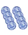 Spode Italian 8 Salad Plates, Service For 8 In Blue