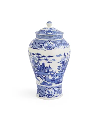 Spode Italian Gothic 14.2" Castle Ginger Jar In Blue
