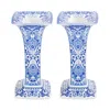 Spode Judaica Sabbath Candleholders, Set Of 2 In White/blue