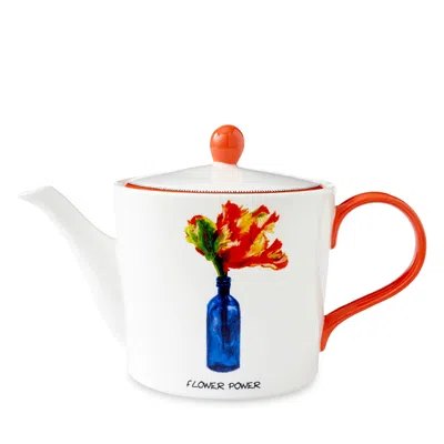 Spode Kit Kemp By  Doodles Teapot In White