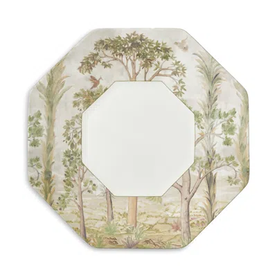 Spode Kit Kemp By  Tall Trees Octagonal Platter In Green/brown