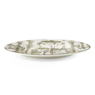 Spode Kit Kemp Tall Trees Oval Serving Platter - Enchanted Forest In Green
