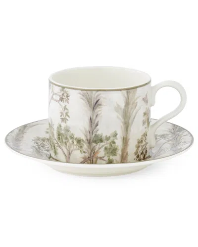Spode Kit Kemp Tall Trees Teacup & Saucer In Multi