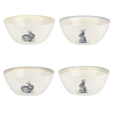 Spode Meadow Lane Cereal Bowl 6" In White;gray;gold