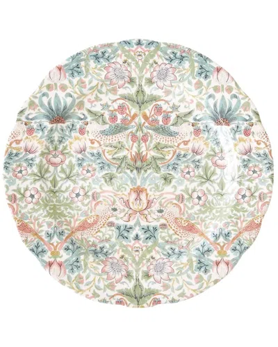 Spode Morris & Co. 12in Round Serving Platter: Strawberry Thief In Multi