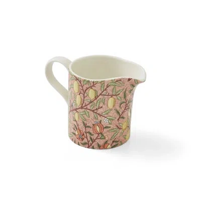 Spode Morris & Co Cream Jug - Fruit In White;pink
