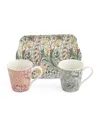 Spode Morris & Co. Mug Tray Set In Multi