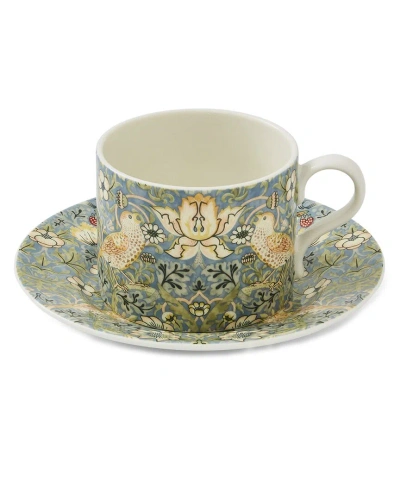 Spode Morris & Co Strawberry Teacup & Saucer In Multicolor