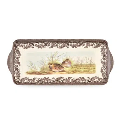 Spode Pimpernel Woodland Melamine Sandwich Tray 15.1 X6.5" In Blue,green,gray