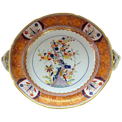 Pre-owned Spode Rare And Fine Antique English  Ironstone Kakiemon Decor Warming Dish In Brown