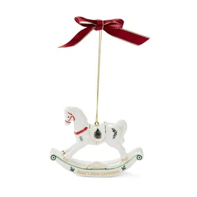 Spode Rocking Horse Ornament Dated 2024 In White