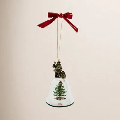 Spode Santa Bell Ornament Dated 2024 In White