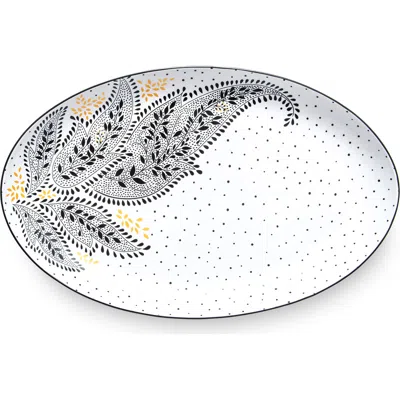 Spode Sara Miller Artisanne Noir Large Oval Platter 16.5" In Multi