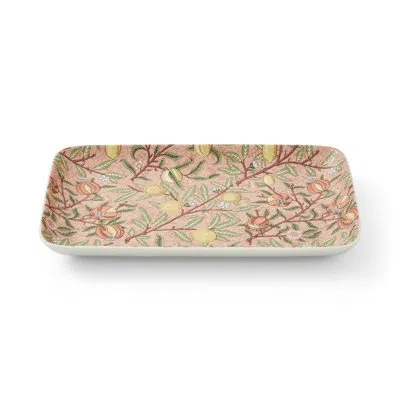 Spode Serving Tray, 12" In Pink,yellow,green