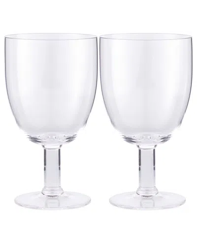 Spode Set Of 2 Kit Kemp Glassware Flow Goblets In Transparent