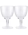 Spode Set Of 2 Kit Kemp Glassware Flow Wine Glasses In Transparent