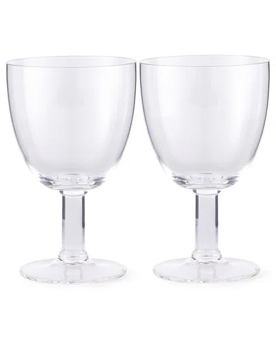 Spode Set Of 2 Kit Kemp Glassware Flow Wine Glasses In Transparent
