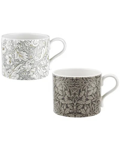 Spode Set Of 2 Morris & Co. 12oz Mugs: Bachelors & Acorn In Multi