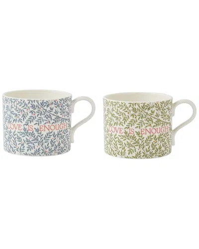 Spode Set Of 2 Morris & Co. Love Is Enough Mugs In Multi