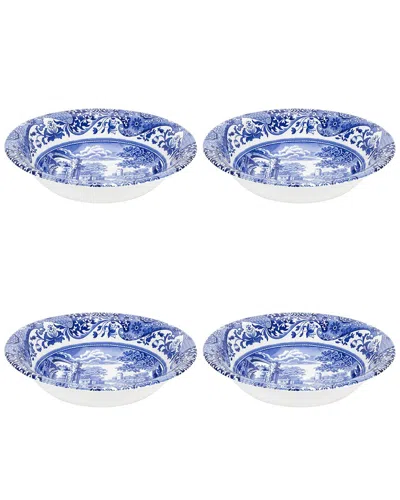 Spode Set Of 4 Blue Italian Ascot Cereal Bowls